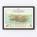 Vintage Map of San Francisco, California 1875