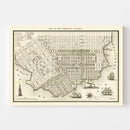 Vintage Map of San Francisco, California 1852