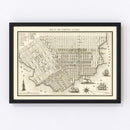 Vintage Map of San Francisco, California 1852