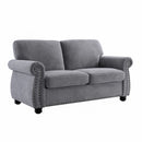 Soft Loveseat, Upholstered 2 Seater Couch, Loose Back Cushions And Turned Legs by HouseOfZazla