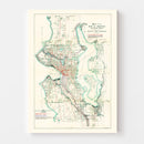 Vintage Map of Seattle, Washington 1911