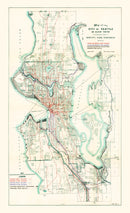 Vintage Map of Seattle, Washington 1911