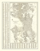 Vintage Map of Seattle, Washington 1920