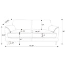 Dania - 2 Piece Upholstered Crescent Arm Sofa Set - Rust