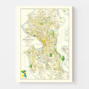 Vintage Map of Seattle, Washington 1924