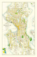 Vintage Map of Seattle, Washington 1924