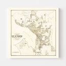 Vintage Map of Seattle, Washington 1887