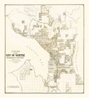 Vintage Map of Seattle, Washington 1887