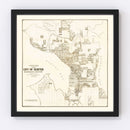 Vintage Map of Seattle, Washington 1887