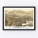 Vintage Map of Ticonderoga, New York 1884