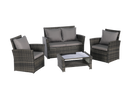 4 Pieces Outdoor Patio Furniture Sets Garden Rattan Chair Wicker Set