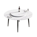 Modern Artificial Stone Round Dining Table, Can Accommodate 6 People Artificial Stone Turntable - by HouseOfZazla