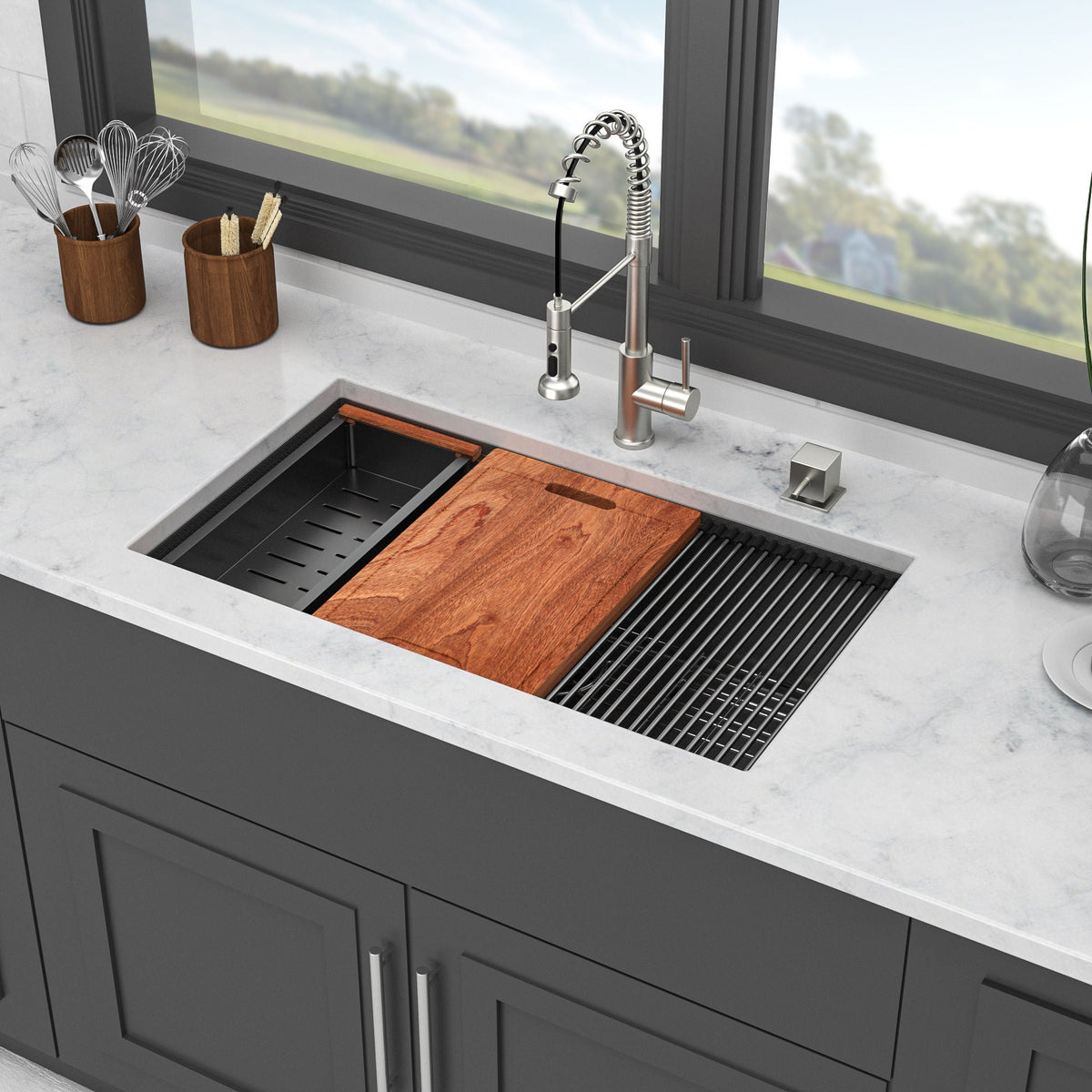 Workstation Kitchen Sink, Single Bowl Undermount, photo 8 of 16
