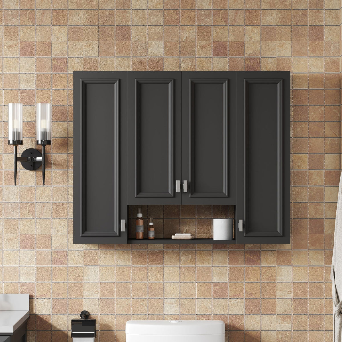 Wall Mounted Bathroom Cabinet With 5 Adjustable Shelves, photo 22 of 40