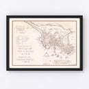 Vintage Map of Boston, Massachusetts 1728