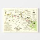 Vintage Map of Rides of Paul Revere, 1929