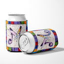 Beach and Seafood Letter M Can or Bottle Hugger Cooler Sleeve for Standard 12 oz Cans, Insulated Foam Beer & Soda Can Hugger Reusable