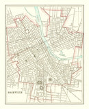 Vintage Map of Nashville, Tennessee 1895