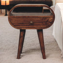 Circular Bedside Table With Open Slot - Caramel by Unique Piece Furniture