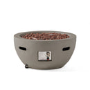 27' Bowl Shaped MGO 40,000 BTU Propane Fire Pit, Light Grey (Tank Cover not Included)