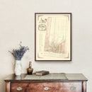 Vintage Map of Detroit, Michigan 1853