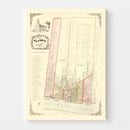 Vintage Map of Detroit, Michigan 1853