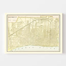 Vintage Map of Detroit, Michigan 1892