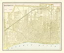 Vintage Map of Detroit, Michigan 1892