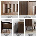 3 Drawer Dresser, Storage Cabinet With Vertical Grooves For Bedroom - Walnut by HouseOfZazla