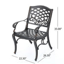 Luminea Outdoor Aluminum Dining Chair with Scroll Design
