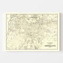 Vintage Map of Louisville, Kentucky 1893
