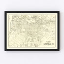 Vintage Map of Louisville, Kentucky 1893