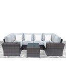 Outdoor Wicker Sectional With Weather Resistant Cushions And Table by Unique Piece Furniture