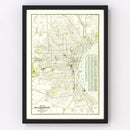 Vintage Map of Milwaukee, Wisconsin 1898