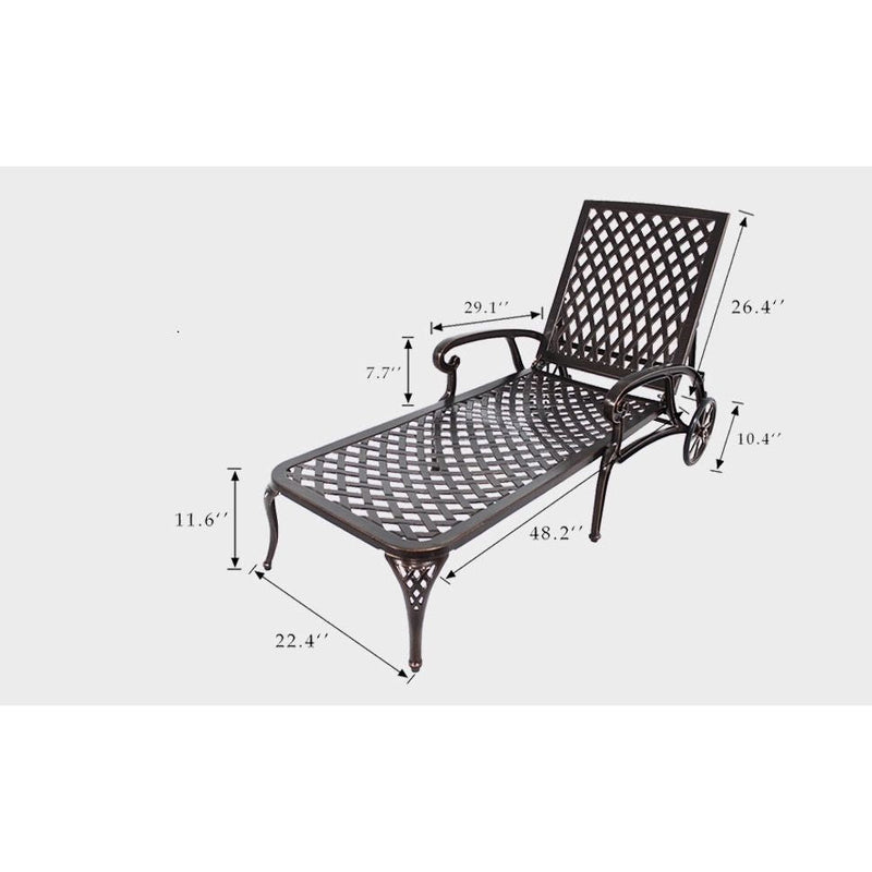 Aluminium Cast lounge chair 2pcs brown