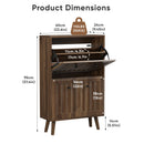 Shoe Cabinet, Upright Storage Unit - Walnut by HouseOfZazla