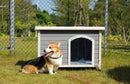 Medium Wooden Outdoor Dog House, Waterproof Roof, Elevated Floor, Adjustable Plastic Feet by HouseOfZazla