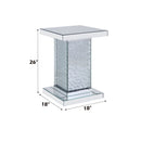 Nysa - 26" End Table - Mirrored & Faux Crystals