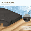 4-Piece 175lb Cantilever Patio Umbrella Base Weights for Offset Hanging Umbrella, HDPE Water or Sand Filled Umbrella Weights for Cross Base Stand, Brown