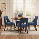 Upholstered Dining Chairs Set of 2 with Curved Rubberwood Legs