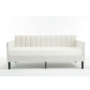 Elena - Boucle Upholstered Daybed, Ribbed Tufted Backrest by HouseOfZazla