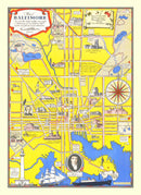 Vintage Map of Baltimore, Maryland 1935