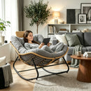 Papasan Rocking Chair - Outdoor & Indoor Oversized Lounge Chair