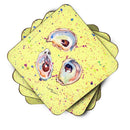 Oyster Foam Coasters Set of 4 Cup Coasters for Indoor Outdoor, Tabletop Protection, Anti Slip, Mouse pad Material