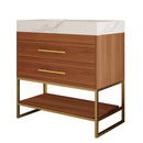 29.9" Modern Free-standing Bathroom Vanity with Sintered Stone Top