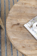 Antique Round Wood Table - Antique White / Gray by HouseOfZazla