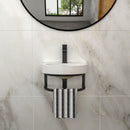 Wall Mounted Bathroom Sink With Towel Bar And Faucet - White / Black by HouseOfZazla
