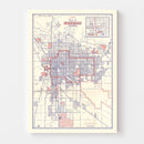 Vintage Map of Tucson, Arizona 1956