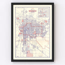Vintage Map of Tucson, Arizona 1956