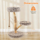 Modern Wooden Cat Tree Tower with Perch and Natural Jute Scratching Posts-Brown by DirectDeals
